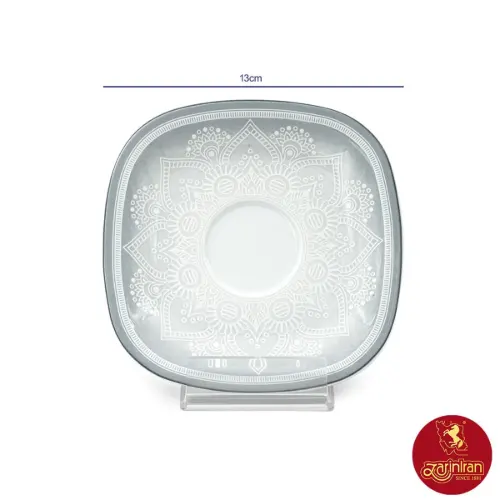 سرویس چای خوری چینی زرین کواترو طرح ادلین طوسی 12 پارچه