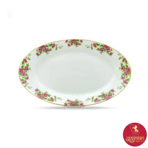 دیس بیضی چینی زرین ایتالیا اف طرح بیدگل سایز 38