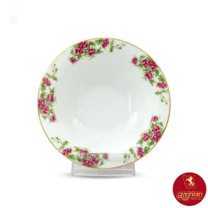 کاسه سالادخوری چینی زرین ایتالیا اف طرح بیدگل سایز 14