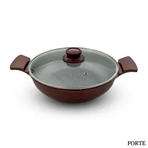 تابه گرانیتی فورته مدل اسکار پلاس سایز 28 بادمجانی