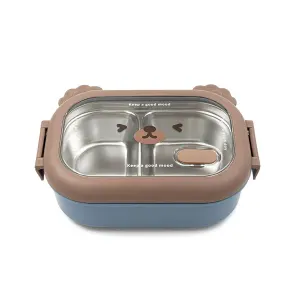 ظرف غذای خرسی ML-6261 استیل دو خانه 800 میلی لیتر