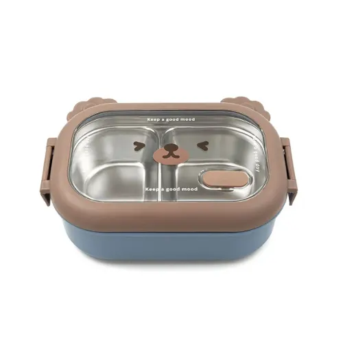 ظرف غذای خرسی ML-6261 استیل دو خانه 800 میلی لیتر