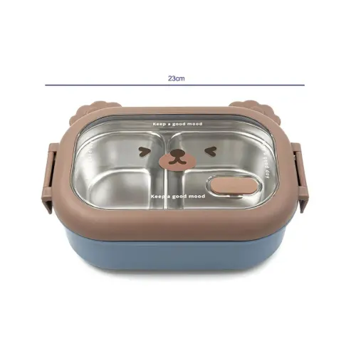 ظرف غذای خرسی ML-6261 استیل دو خانه 800 میلی لیتر