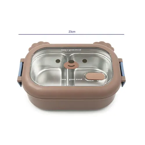 ظرف غذای خرسی ML-6261 استیل دو خانه 800 میلی لیتر