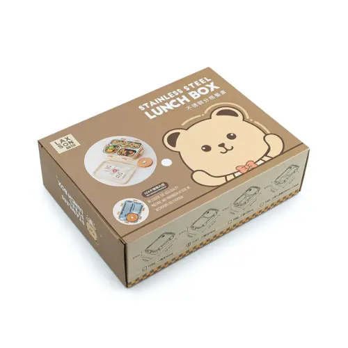 ظرف غذا Laxson دو خانه استیل طرح خرس 800 میلی لیتر