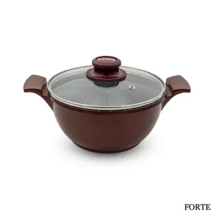 قابلمه گرانیتی فورته سایز 24 اسکار پلاس بادمجانی