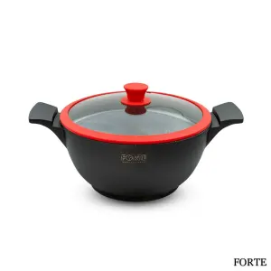 قابلمه گرانیتی فورته مدل اسکار مشکی سایز 28