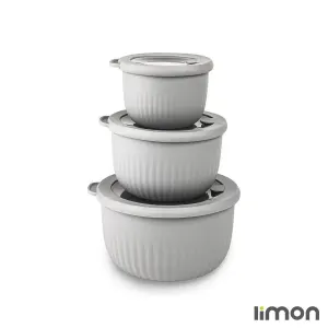 ست کاسه گرد لیمون دربدار پلاستیکی شیار دار 2233