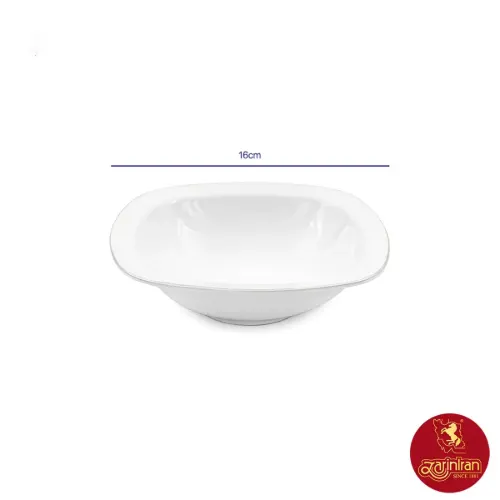 سالادخوری چینی زرین کواترو سفید 16 سانتیمتری