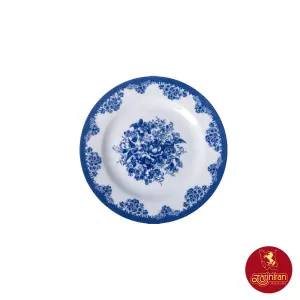 بشقاب تخت چینی زرین شیرینی خوری فلورانس سرمه ای سایز 16