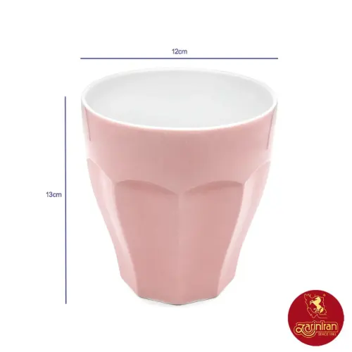 جایخی چینی زرین نئوکلاسیک بدون دسته پاستل صورتی 930 سی سی