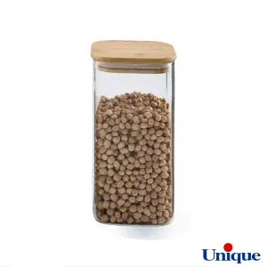 بانکه شیشه ای 20 سانتیمتر درب چوبی یونیک UN-1760