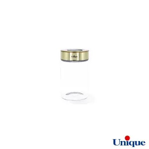 بانکه شیشه ای 15 سانتیمتری درب طلایی یونیک UN-1722