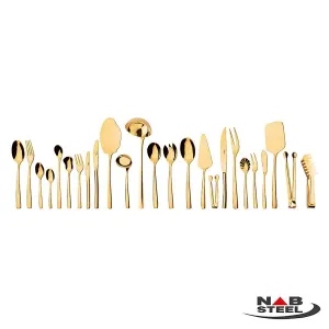 سرویس 158 پارچه ناب استیل مدل فلورانس طلایی PVD با کنسول چوبی