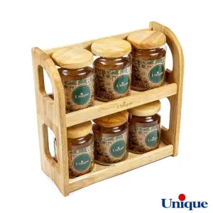 ست جای حبوبات چوبی 2 طبقه یونیک