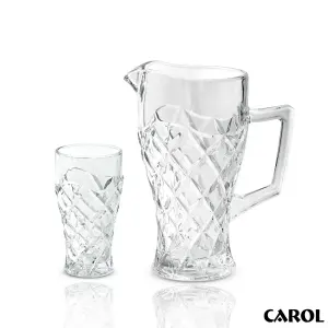 سرویس 7 پارچه پارچ و لیوان بلور کارول چین