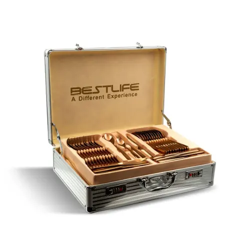 سرویس قاشق و چنگال 143 پارچه بست لایف مدل 2FULL ROSE GOLD-187