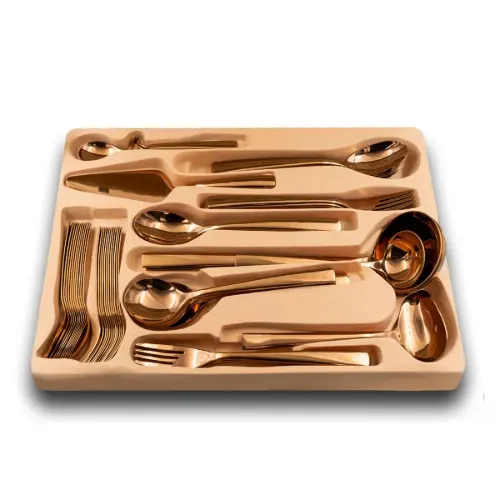 سرویس قاشق و چنگال 143 پارچه مدل 2FULL ROSE GOLD-187