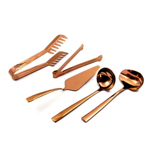 سرویس قاشق و چنگال و ابزار سرو 143 پارچه بست لایف مدل 2FULL ROSE GOLD-187