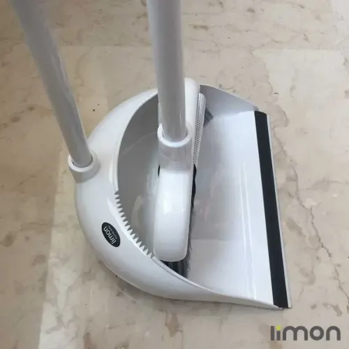 جارو و خاک انداز دسته بلند سفید نارین