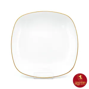 بشقاب تخت کواترو چینی زرین طرح زرین رز گلد سایز 26