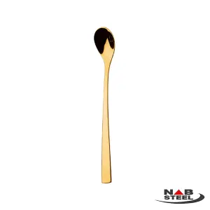 قاشق شربت خوری ناب استیل مدل فلورانس طلایی PVD