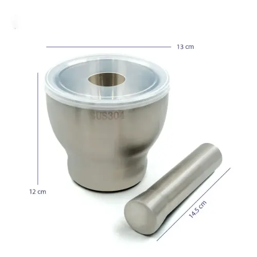 هاون فولادی درب دار SUS304