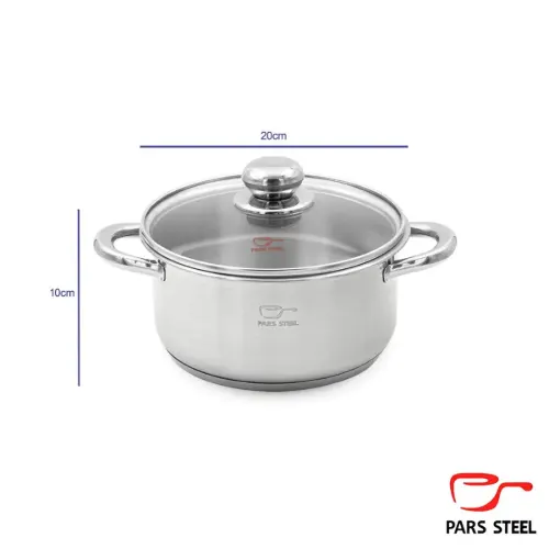 سرویس قابلمه با دسته استیل پارس استیل