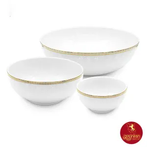 چینی زرین سرویس 13 پارچه پیاله ایتالیا اف طرح ریوا طلایی