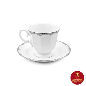 سرویس چای خوری چینی زرین نئوکلاسیک ایساتیس پلاتینی 12 پارچه