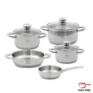 سرویس قابلمه پارس استیل 8 پارچه کف سه لایه