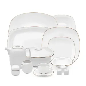 سرویس چینی زرین کواترو طرح زرین لب طلایی مناسب مصارف روزمره خانگی، هتلی و تالاری