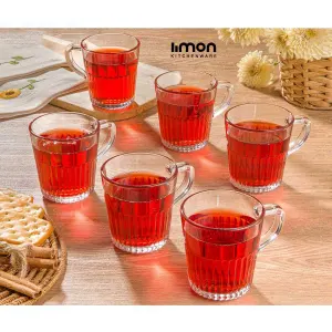 لیوان شیشه ای دسته دار لیمون 2281 حجم 280 سی سی