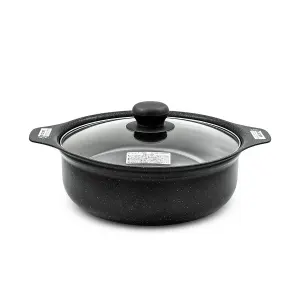 تابه گرانیتی 2 دسته درب دار  سارا سایز 24 مدل YWDT-3324