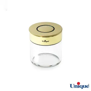 بانکه شیشه ای 10 سانتیمتری درب طلایی یونیک UN-1724