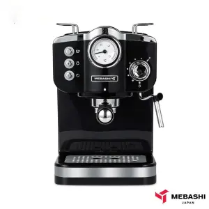 اسپرسو ساز 1.25 لیتری مباشی مدل ME-ECM2015 با قابلیت تولید کف شیر، اسپرسو، کاپوچینو، گرم کن فنجان، سینی چکه گیر