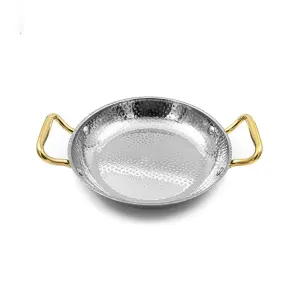 ماهیتابه استیل دسته طلایی داخل چکشی سایز 22 POT-22