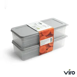 ظرف فریزری دوقلو نیلا پک دو عددی 1000 میلی لیتر برند ویرو - کد 1003