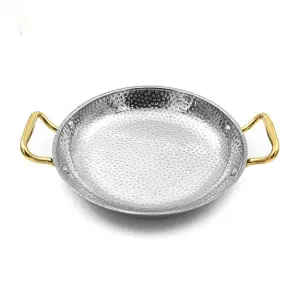 ماهیتابه استیل دسته طلایی داخل چکشی سایز 28 POT-28