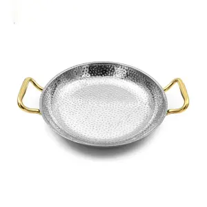 ماهیتابه استیل دسته طلایی داخل چکشی سایز 26 POT-26