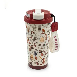 تراول ماگ بدنه طرح دار 500 میلی لیتر کد FL-1006-500