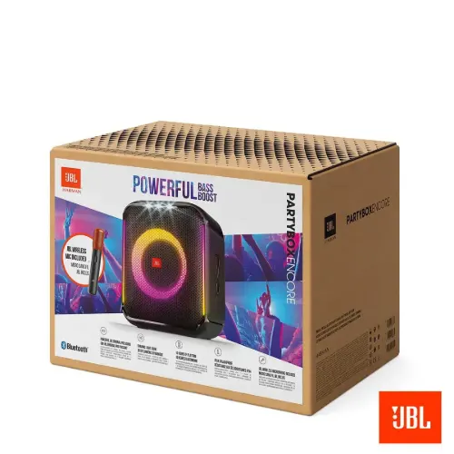 جعبه بسته بندی اسپیکر بلوتوثی قابل حمل جی بی ال مدل Partybox Encore Essential