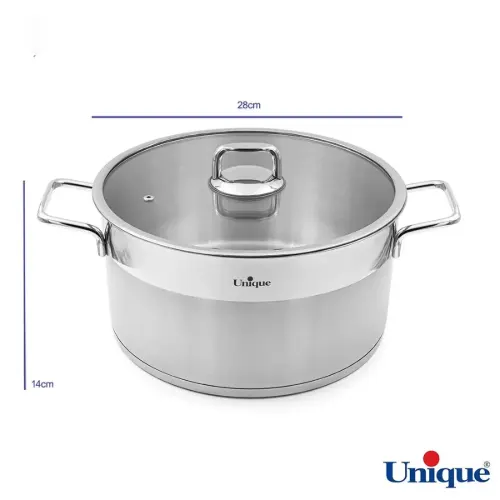 ابعاد قابلمه استیل سایز 28 طرح فلت UN-9908