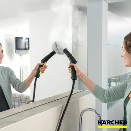 نظافت شیشه و آینه با بخارشوی کارچر مدل SC5 EَASYFIX