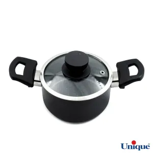 تابه دو دسته یونیک سایز 32 کف گرانیت طوسی تیره UN-8128