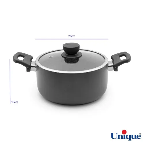 قیمت قابلمه سایز 24 یونیک کف گرانیت طوسی تیره UN-8108