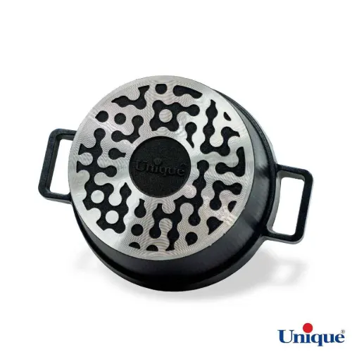 تابه دو دسته سایز 24 یونیک کف گرانیت طوسی تیره UN-8124