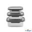 ست ظرف نگهدارنده 3 تیکه استیل یونیک UN-1409