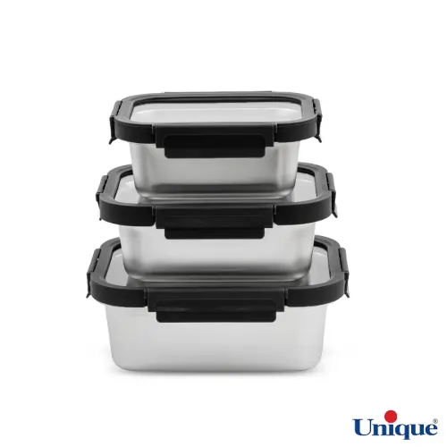 ست ظرف نگهدارنده 3 تیکه استیل