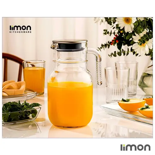 پارچ شیشه ای 1.5 لیتری در استیل لیمون